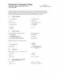 Placement Exam Elementary Algebra
