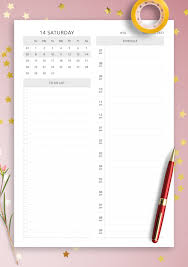 daily planner templates printable
