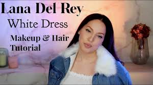 lana del rey white dress makeup hair