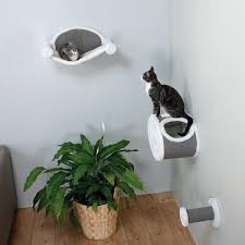Gray Wall Mounted Cat Lounging Set