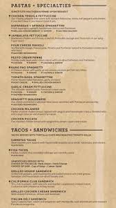 menu for california pizza kitchen 2301