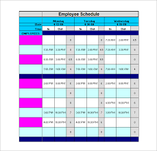 Staff Schedule Template 6 Free Sample Example Format Download