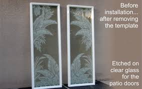 Custom Etched Glass Door Insert