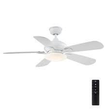 Home Decorators Collection Benson 44 In Led White Ceiling Fan With Light And Remote Control