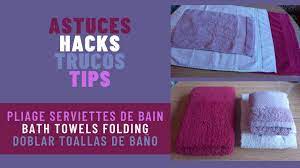 ASTUCE Comment plier une serviette de bain | TRUCO Cómo doblar toallas |  Easy Towels Folding HACKS - YouTube