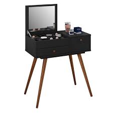 É de grande utilidade para armazenagem de produtos de beleza como: Penteadeira Malu C Espelho E 2 Gavetas Preto Attraktiva