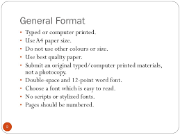 Writing The Research Report 1 General Format 2 Typed Or