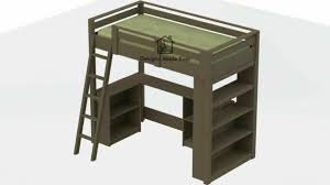 twin loft bed with desk and bookcase