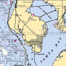 Florida Pinellas Park Tampa Bay St Petersburg Nautical Chart Decor