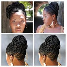 A chunky texture can be a welcome element if you are aiming for a solid yet intricate braided updo. Braids Cornrow Updo Hairstyles Black Hair Updo Hairstyles Braided Hairstyles Updo