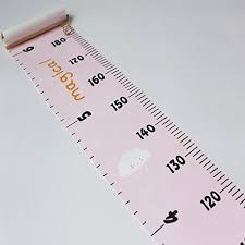Details About Miaro Kids Growth Chart Wood Frame Fabric Canvas Height Measurement Ruler From