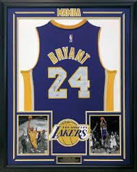 Nba lakers kobe bryant #24 yellow jersey purple white. Kobe Bryant Autographed Hand Signed Custom Framed Lakers Purple 24 Jersey Signature Collectibles
