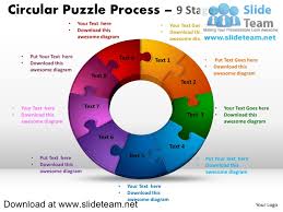 9 Pieces Pie Chart Circular Puzzle With Hole In Center