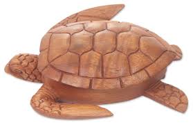 sea turtle guardian wood box beach