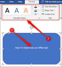 format text in a shape in microsoft word