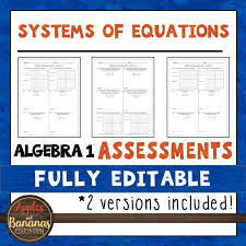Systems Of Equations Tests Algebra