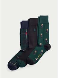 polo ralph lauren 3 pack socks green