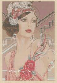 Cross Stitch Chart Art Deco Lady No 121 Flowerpower37 Uk