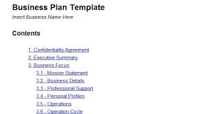 Free Download Business Plan Sample