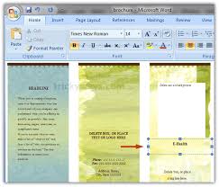 Create Brochure In Word 2007 Or 2010 Make Brochure Microsoft Word