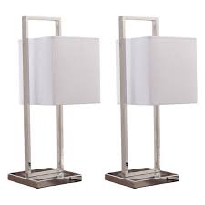 Available in a variety of color options, the. Caylee Stainless Steel Lamps With White Fabric Modern Set Of 2 Walmart Com Walmart Com