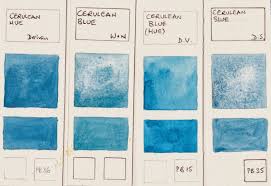 Jane Blundell Artist Watercolour Comparisons 8 Blues