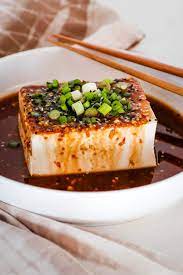 silken tofu with y soy dressing