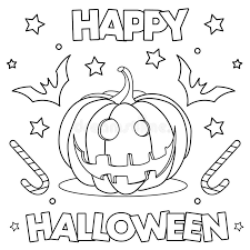 Download all the happy halloween coloring pages, print them out, and create your own happy halloween coloring book! Coloring Page Happy Halloween Stock Vector Illustration Of Fall Child 159658880