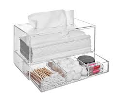 acrylic cosmetic organiser with tissue