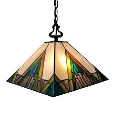 Amora Lighting Tiffany 2 Light Brown Tan Hanging Pendant With Stained Glass Shade Am360hl14 The Home Depot