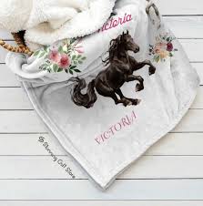 personalized horse baby blanket horse