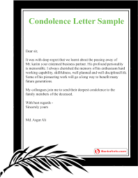 condolence letter sle exle