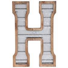 galvanized metal letter wall decor h