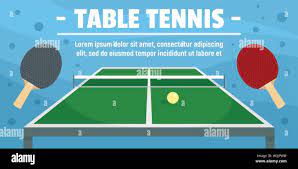 table tennis sport concept banner flat