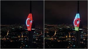 Sonradan kardeş türkiye cumhuriyeti mustafa kemal atatürk tarafından kurulunca ilk al kırmızı bayrağımız 5 köşeli. Camlica Kulesi Ne Turkiye Ve Azerbaycan Bayraklari Yansitildi