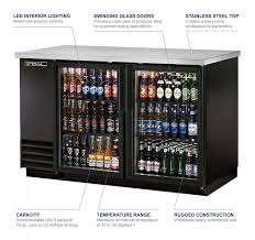 True Tbb 2g Hc Ld 58 Glass Swing Door Back Bar Cooler With Led Lighting