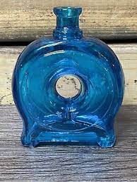 Rare Vintage Blue Glass Bottle With