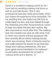 bridal client feedback sarah baldwin