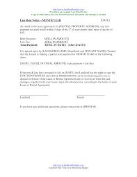 Rent Notice Letter To Tenant