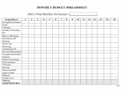 Printable Monthly Budget Planner Template Worksheet Spreadsheet