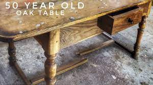 restoring a 50 year old oak table