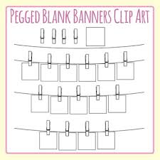 Pegged Blank Word Banner Bunting For Word Word Etc Clip Art Commercial Use