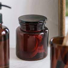 Amber Glass Jar Ø10x12cm Qechic