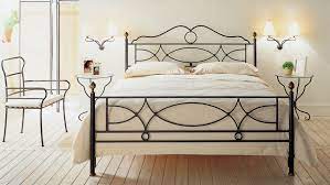 double wrought iron bed with high