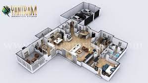 Modern Residential 3d Floor Plan House