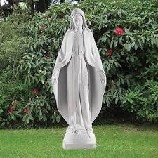 Virgin Mary 79cm Marble Resin Garden Statue