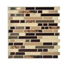 We have a small kitchen so we did not think it would be very expensive, but when we got the grand total and it. Smart Tiles Bellagio Keystone Beige 10 06 In W X 10 In H Peel And Stick Self Adhesive Decorative Mosaic Wall Tile Backsplash Sm1034 1 The Home Depot