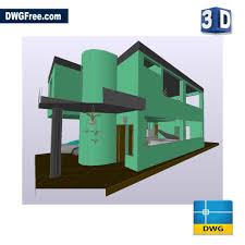 3d house dwg drawing 2023 in