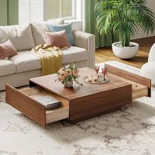 stylish wood coffee table with storage