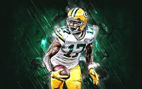The great collection of davante adams wallpapers for desktop, laptop and mobiles. Download Wallpapers Davante Adams Green Bay Packers Nfl American Football Player Green Stone Background American Football Portrait National Football League For Desktop Free Pictures For Desktop Free